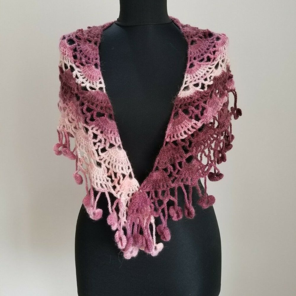 Handmade Purple Flower Shawl